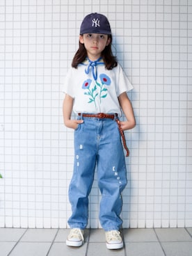 「BOBO CHOSES（ボボショーズ）のアイテム」を使った、REOさん（キッズ・125cm）の夏コーディネート