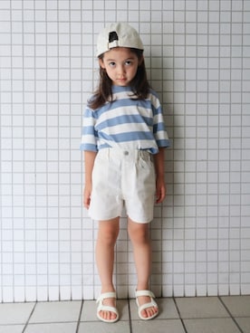 「UNIQLO（ユニクロ）のアイテム（帽子）」を使った、REOさん（キッズ・110cm）の夏コーディネート