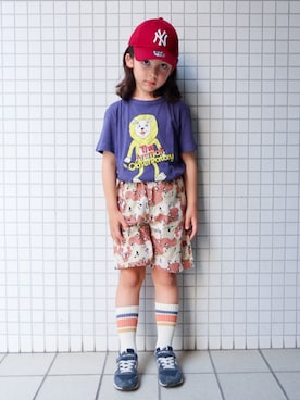 「アイテム（キャップ）」を使った、REOさん（キッズ・120cm）の夏コーディネート