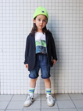 「UNIQLO（ユニクロ）のアイテム（ジャケット/アウター）」を使った、REOさん（キッズ・110cm）の春コーディネート