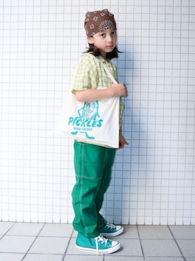 「BOBO CHOSES（ボボショーズ）のアイテム」を使った、REOさん（キッズ・125cm）の夏コーディネート