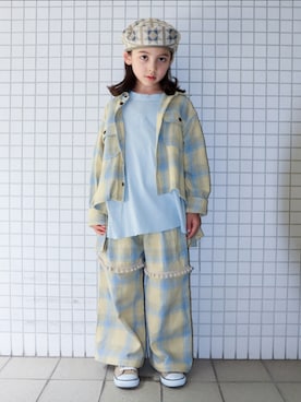 「GRISのアイテム」を使った、REOさん（キッズ・125cm）の春コーディネート