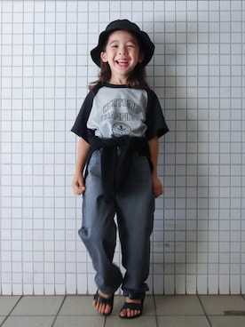 「BREEZE（ブリーズ）のアイテム（サンダル）」を使った、REOさん（キッズ・110cm）の夏コーディネート