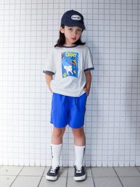 「JAM & LINK（ジャムアンドリンク）のアイテム」を使った、REOさん（キッズ・125cm）の夏コーディネート