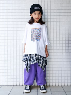 「CONVERSE（コンバース）のアイテム」を使った、REOさん（キッズ・125cm）の春コーディネート