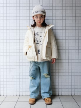 「Timberland（ティンバーランド）のアイテム」を使った、REOさん（キッズ・120cm）の春コーディネート