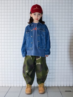 「BOBO CHOSES（ボボショーズ）のアイテム」を使った、REOさん（キッズ・125cm）の春コーディネート