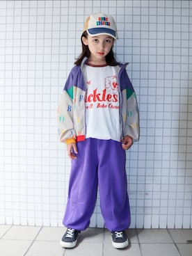 「アイテム（キャップ）」を使った、REOさん（キッズ・125cm）の春コーディネート