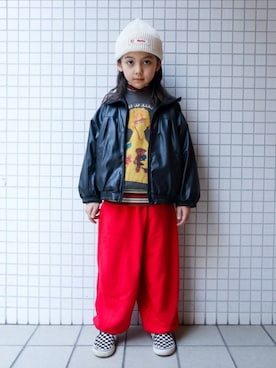 「アイテム（パンツ）」を使った、REOさん（キッズ・120cm）の冬コーディネート