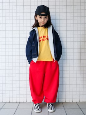 「VANS（バンズ）のアイテム」を使った、REOさん（キッズ・125cm）の春コーディネート