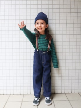 「ZARA KIDSのアイテム（帽子）」を使った、REOさん（キッズ・110cm）の秋コーディネート