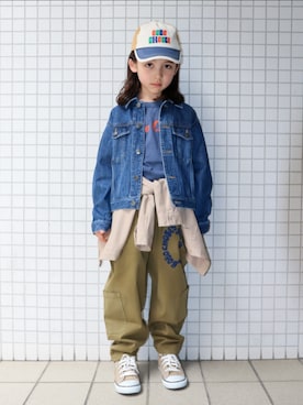 「BOBO CHOSES（ボボショーズ）のアイテム」を使った、REOさん（キッズ・125cm）の春コーディネート