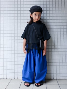 「antiqua（アンティカ）のミニショルダーバッグ（ショルダーバッグ）」を使った、REOさん（キッズ・120cm）の夏コーディネート