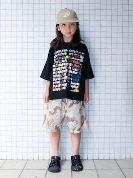 「GLOBAL WORK（グローバルワーク）のアイテム」を使った、REOさん（キッズ・125cm）の夏コーディネート