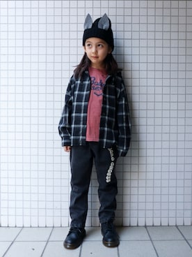 「アイテム（ブーツ）」を使った、REOさん（キッズ・120cm）の秋コーディネート