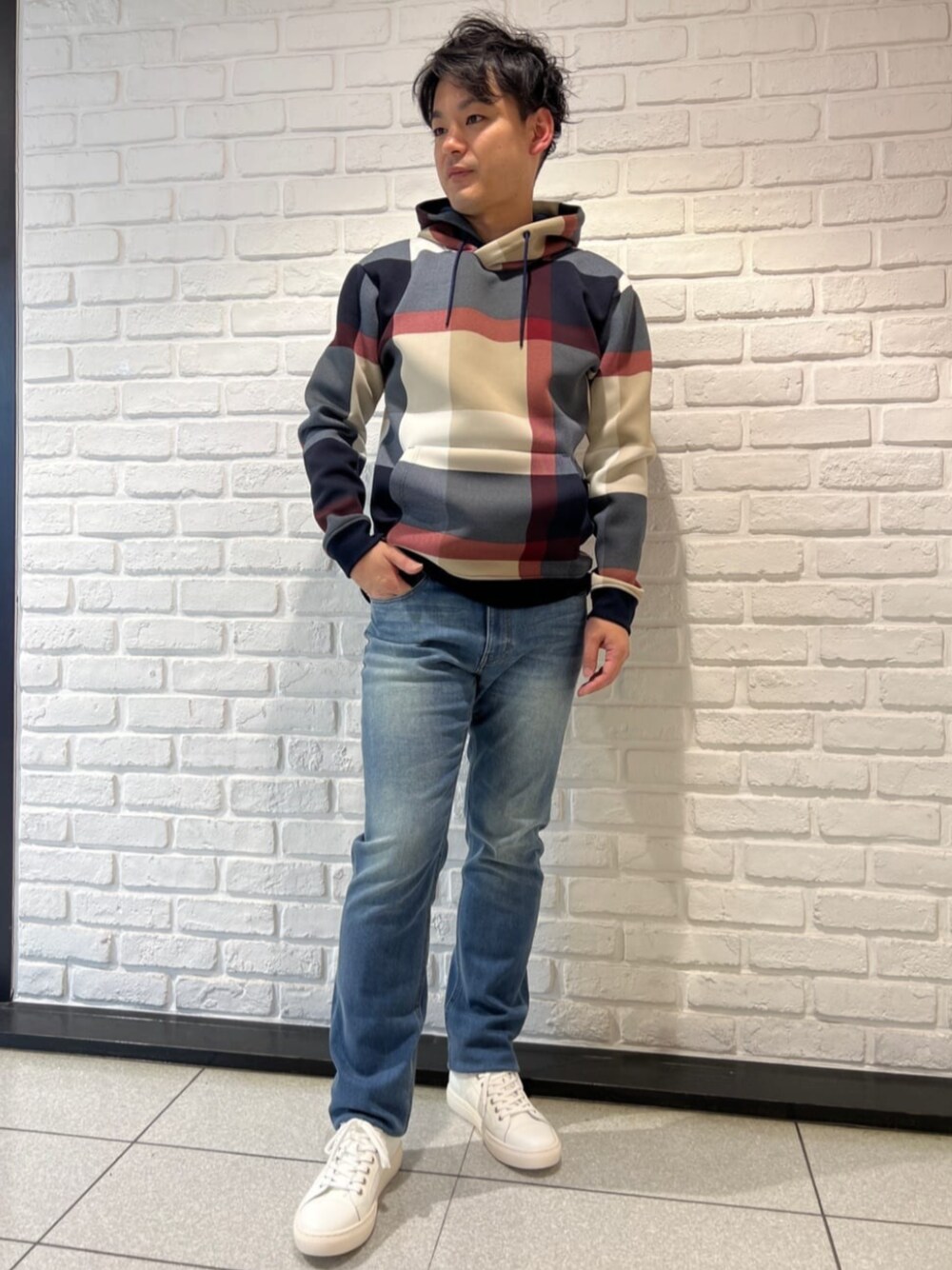 ★新品同様★ブラックレーベル　クレストブリッジ★MA-1★ホワイト★Ｍサイズ 一部店舗限定】MORGANTI クレストブリッジチェックMA