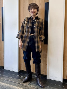 「ADAM ET ROPE'（アダムエロペ）のアイテム（シャツ/ブラウス）」を使った、kaedekanoさん（レディース・155cm）の秋コーディネート