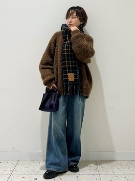 「アイテム（つなぎ/オールインワン）」を使った、kaedekanoさん（レディース・155cm）の秋コーディネート