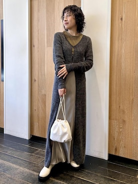 「モヘヤ」｜kaedekanoさん（レディース・155cm）の冬コーディネート