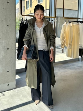 「アイテム（スラックス）」を使った、hirocoさん（レディース・162cm・40代）の夏コーディネート