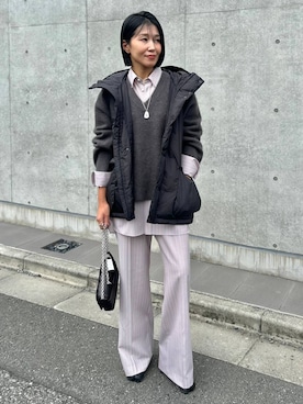 「アイテム（ダウンベスト）」を使った、hirocoさん（レディース・162cm・40代）の秋コーディネート