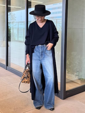 「Chaos（カオス）のChaos(カオス)/◆WHY NOT NOW◆リバーランチデニム（デニムパンツ）」を使った、hirocoさん（レディース・162cm）の秋コーディネート