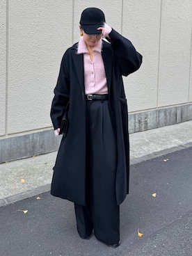 「アイテム（チェスターコート）」を使った、hirocoさん（レディース・162cm・40代）の冬コーディネート