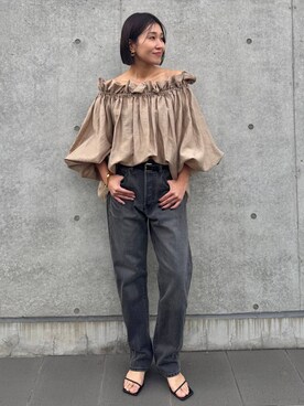 「Chaos（カオス）のChaos(カオス)/◆WHY NOT NOW◆ナウアットデニム【新色登場】（デニムパンツ）」を使った、hirocoさん（レディース・162cm）の冬コーディネート