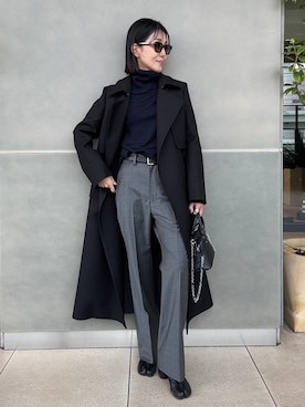 「アイテム（スラックス）」を使った、hirocoさん（レディース・162cm・40代）の秋コーディネート