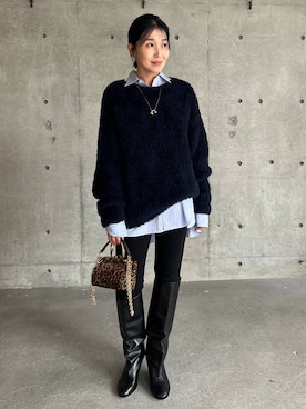 「Chaos（カオス）のChaos(カオス)/◆坪田あさみさんInstaLIVE紹介◆　 ペルシアモールニットプルオーバー（ニット/セーター）」を使った、hirocoさん（レディース・162cm）の秋コーディネート