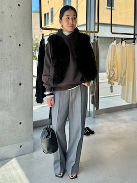 「アイテム（スラックス）」を使った、hirocoさん（レディース・162cm・40代）の夏コーディネート
