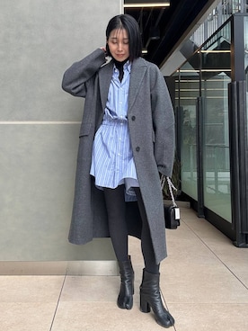 「アイテム（チェスターコート）」を使った、hirocoさん（レディース・162cm・40代）の秋コーディネート