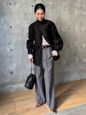 「アイテム（スラックス）」を使った、hirocoさん（レディース・162cm・40代）の夏コーディネート