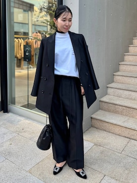 「アイテム（テーラードジャケット）」を使った、hirocoさん（レディース・162cm・40代）の冬コーディネート