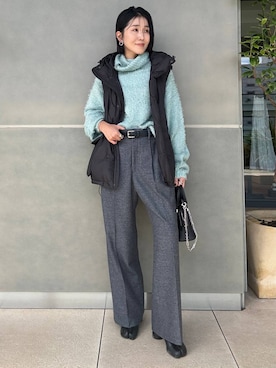 「アイテム（ダウンベスト）」を使った、hirocoさん（レディース・162cm）の秋コーディネート