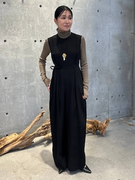 「アイテム（つなぎ/オールインワン）」を使った、hirocoさん（レディース・162cm）の冬コーディネート