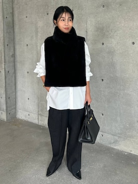 「アイテム（スラックス）」を使った、hirocoさん（レディース・162cm・40代）の夏コーディネート
