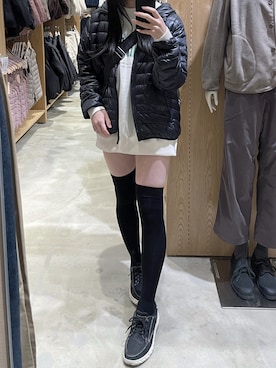 「アイテム（レッグウェア）」を使った、Rieさん（レディース・165cm）の冬コーディネート