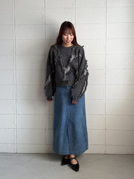 「アイテム（デニムスカート）」を使った、kae050さん（レディース・168cm）の秋コーディネート
