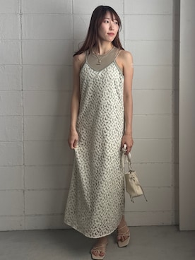 「アイテム（タンクトップ、ブラウン系）」を使った、kae050さん（骨格ナチュラル・レディース・168cm）の夏コーディネート