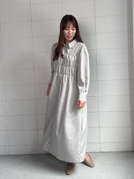 「アイテム（シャツワンピース）」を使った、kae050さん（レディース・168cm）の秋コーディネート