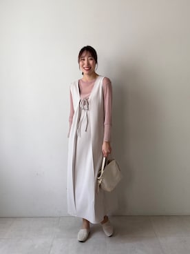 「アイテム（ジャンパースカート）」を使った、kae050さん（骨格ナチュラル・レディース・168cm）の冬コーディネート