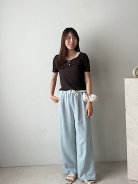 「レイヤード風」｜kae050さん（レディース・168cm）の夏コーディネート