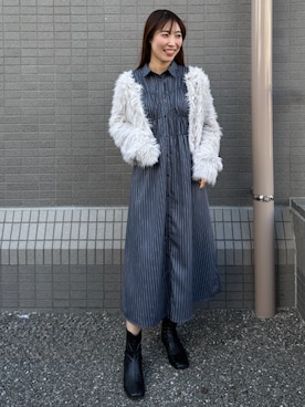 「アイテム（シャツワンピース）」を使った、kae050さん（レディース・168cm）の秋コーディネート