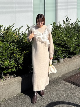 「アイテム（ワンピース/ドレス）」を使った、kae050さん（レディース・168cm）の秋コーディネート