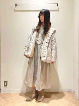 「Samansa Mos2（サマンサ モスモス）のアイテム（ブーツ）」を使った、harukaさん（レディース・163cm）の冬コーディネート