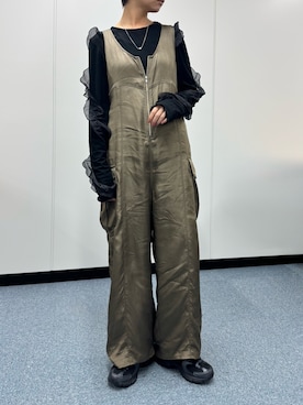 「アイテム（つなぎ/オールインワン）」を使った、uky12さん（レディース・154cm）の秋コーディネート