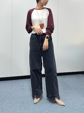 「アイテム（Tシャツ/カットソー）」を使った、uky12さん（レディース・154cm）の秋コーディネート