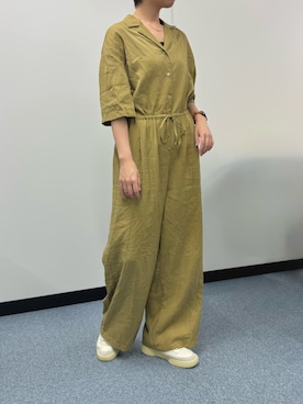「アイテム（オールインワン・サロペット、ベージュ系）」を使った、uky12さん（レディース・154cm）の秋コーディネート