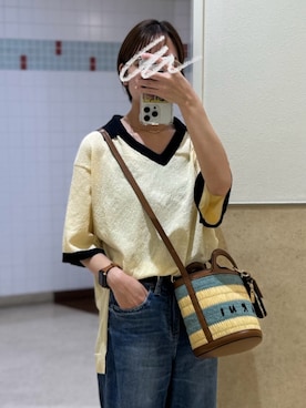「アイテム（ニット/セーター）」を使った、uky12さん（レディース・154cm）の夏コーディネート